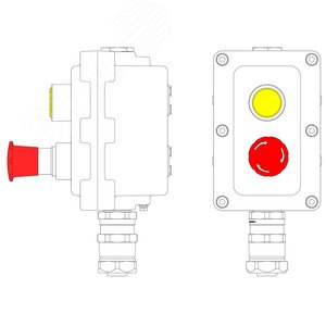 Изображение товара Пост управления взрывонепроницаемый из алюминия LCSD-02-B-MB-L1Y(220)x1-P6E(11)x1-PBMB-KAEPM2MHK-20 (шт)