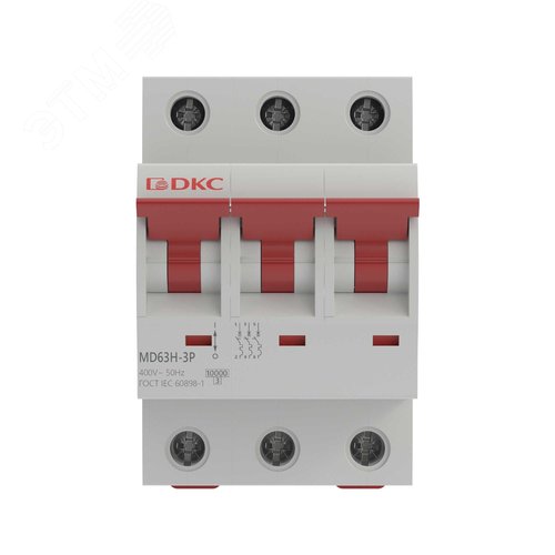 Автоматический выключатель модульный YON макс (YON max) типа MD63H, 10кА, 3 полюса, хар-ка B, 20А - фото 2