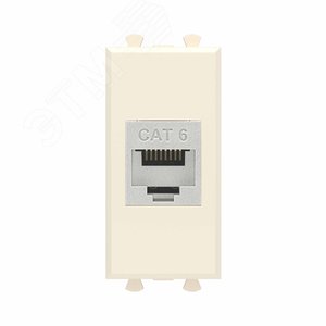 Avanti Компьютерная розетка RJ-45 без шторки модульная, кат.6 экранированная,  Ванильная дымка, 1 модуль - фото 1