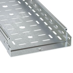 Лоток перфорированный 400х50 L=3000мм толщина 1.5мм цинк-ламельный - фото 1