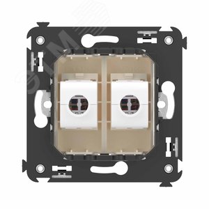 Avanti Компьютерная розетка RJ-45 без шторки в стену, кат.6А двойная,  Ванильная дымка - фото 4