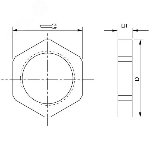 Гайка М20х1.5 полиамид черная - фото 2