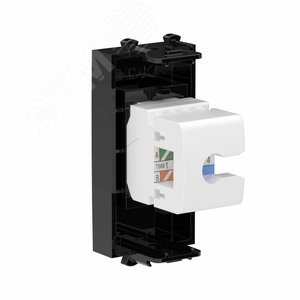 Avanti Телефонная розетка RJ-12 без шторки        модульная Черный квадрат 1 модуль - фото 3