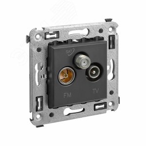 Avanti Розетка TV-FM-SAT в стену, , Черный матовый - фото 2