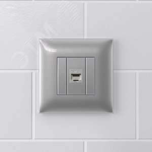Avanti Компьютерная розетка RJ-45 без шторки в стену, кат.5e одинарная экранированная,  Закаленная сталь - фото 5