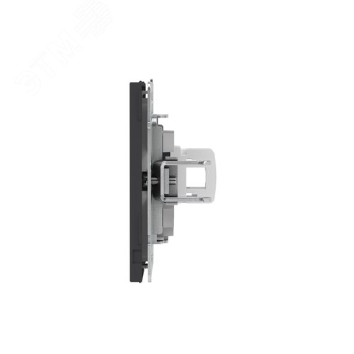 Компьютерная розетка RJ-45 без шторки, кат.5е одинарная, KANT, черный уголь - фото 4