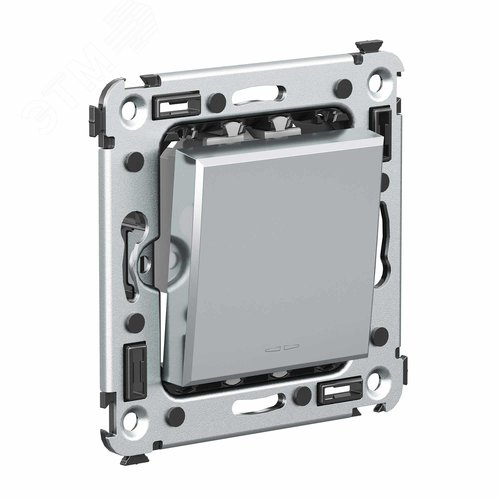 Avanti Инвертор одноклавишный в стену Закаленная  сталь (Переключатель сх.7) - фото 2