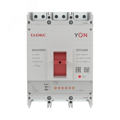 Выключатель автоматический YON max MGS1600S 3P 640-1600А 66кА с электронным расцепителем ETS - фото 2