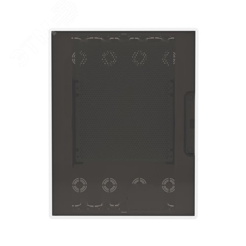 Щиток 24 мод встраиваемый слаботочный Фрейм (FRAME), белый, с тонированной дверцей, с монтажной платой, 1 розеткой (арт. 45005) и 1 коробкой (арт. 10033) - фото 2