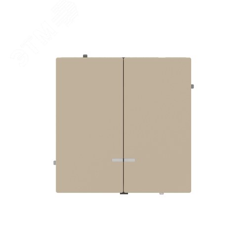 Выключатель двухклавишный с подсветкой, KANT, ванильный марципан - фото 1