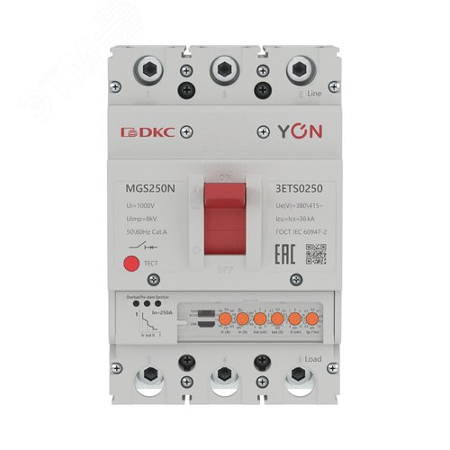 Выключатель автоматический YON max MGS250N 3P 100-250А 36кА с электронным расцепителем ETS - фото 2