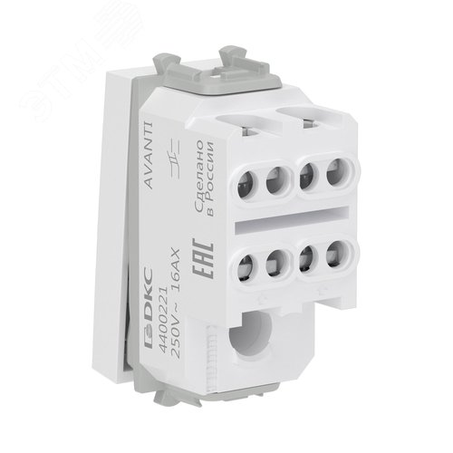 Avanti Выключатель двухполюсный одноклавишный модульный, , Белое облако, 1 модуль - фото 4