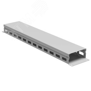 Органайзер кабельный с крышкой 2U, глубина 40 мм, для 19'' IT-корпусов ДКС серии STI/CQE, RAL7035 - фото 1
