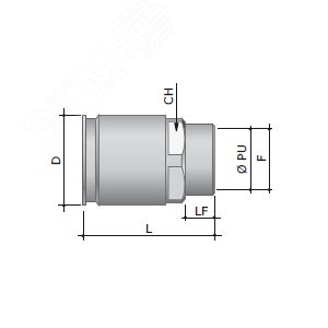 Муфта труба-коробка D=20мм IP66/IP67 М20х1.5 внутренняя резьба нержавеющая сталь AISI 316L - фото 2