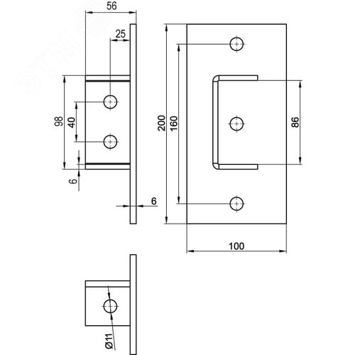 Крепление к потолку для двойного С-образного      профиля 41х41,горячеоцинкованное - фото 2
