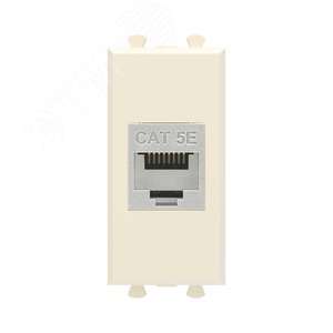 Avanti Компьютерная розетка RJ-45 без шторки модульная, кат.5е экранированная,  Ванильная дымка, 1 модуль - фото 1