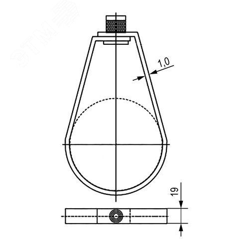 Хомут для спринклерных систем с гайкой М8 для труб d 3/4'' - фото 2