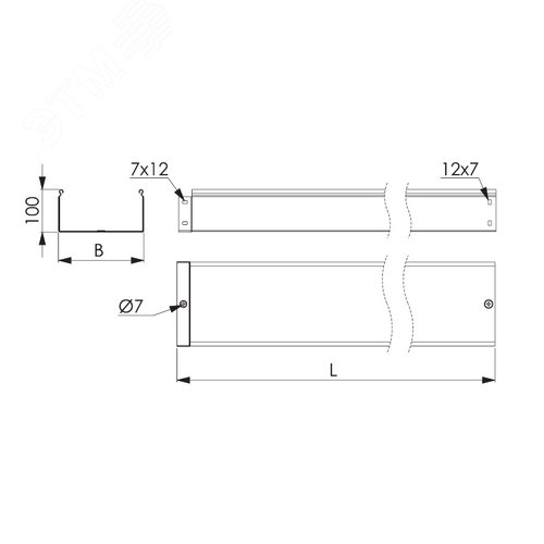 Лоток  100х500х4000, 1,0 мм - фото 2