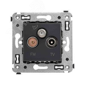 Avanti Розетка TV-FM-SAT в стену, , Черный матовый - фото 1
