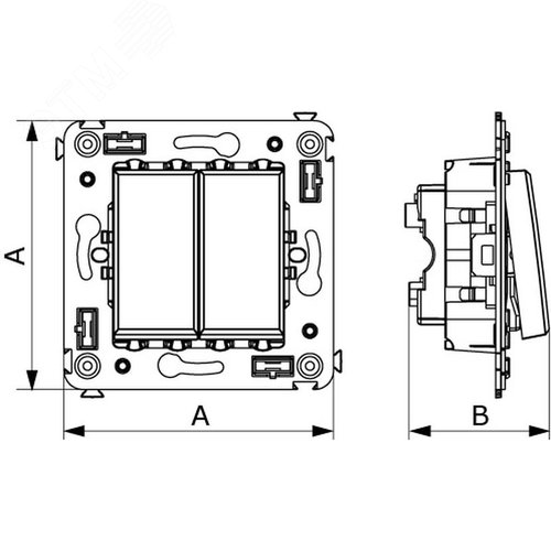 Avanti Переключатель двухклавишный в стену, ''Белое облако'' - фото 6