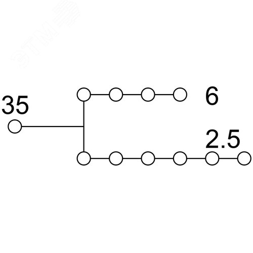Клемма распределительная гибридная, винтовой зажим 35 кв.мм, push-in 4х6 кв.мм, 6х2.5 кв.мм, серая - фото 3