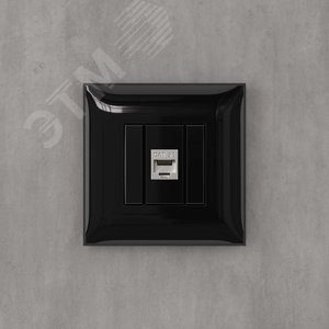 Avanti Компьютерная розетка RJ-45 без шторки в стену, кат.5e одинарная экранированная,  Черный квадрат - фото 5