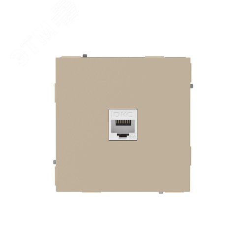 Компьютерная розетка RJ-45 без шторки, кат.5е одинарная, KANT, ванильный марципан - фото 1
