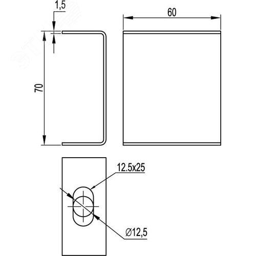 Скоба PL облегченная для подвеса лотка горячеоцинкованная - фото 2