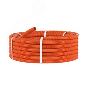 Труба ПНД гибкая гофрированная д.16мм легкая без протяжки 100м оранжевый - фото 2