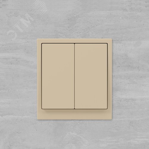 Выключатель двухклавишный, KANT, ванильный марципан - фото 6