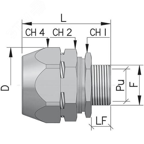 Муфта металлорукав в изоляции в оплетке-коробка DN 40 IP66 М50х15 - фото 2