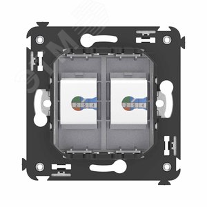 Avanti Телефонная розетка RJ-12 без шторки в стену двойная, Закаленная сталь - фото 4