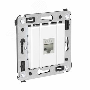 Avanti Avati Компьютерная розетка RJ-45 без шторки в     стену кат.6 одинарная экранированная Белое облако - фото 2