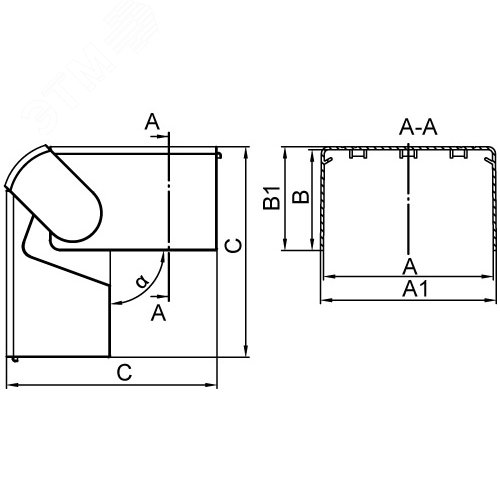 Угол 200x80мм внешний изменяемый 70-120 градусов - фото 2