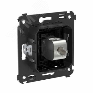 Avanti Компьютерная розетка RJ-45 без шторки в стену, кат.6 одинарная экранированная,  Черный квадрат - фото 3
