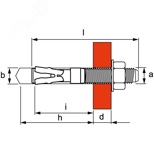 Анкер усиленный клиновой М6х45 - фото 2