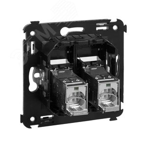 Avanti Компьютерная розетка RJ-45 в стену, кат.5e двойная экранированная,, Черный матовый - фото 4