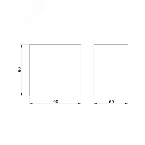 Модуль глухой 90х90 мм - фото 2