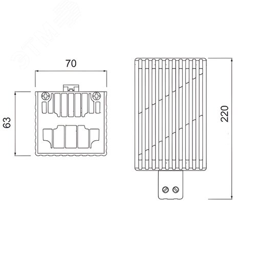 Обогреватель в пластиковом кожухе P=150W - фото 4