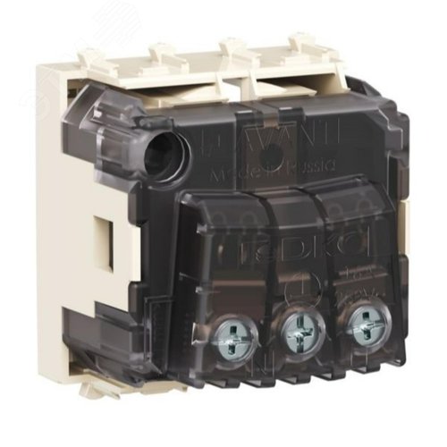 Розетка модульная, 2P+E, с з/ш, Avanti, ванильная дымка, 2 модуля - фото 4