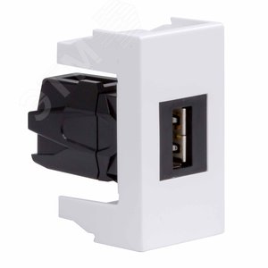 USB 2.0 розетка, ЭУИ Вива (Viva), белая, 1 мод. - фото 2