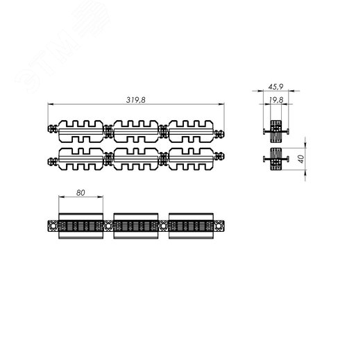 Комплект изоляторов главной шинной системы 2-3 шины на полюс, толщиной 10мм, 3Р - фото 6