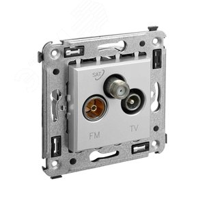Avanti Розетка TV-FM-SAT в стену,  Закаленная сталь - фото 2