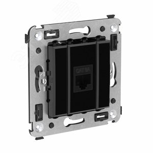 Avanti Компьютерная розетка RJ-45 без шторки в стену, кат.6А одинарная,  Черный квадрат - фото 2
