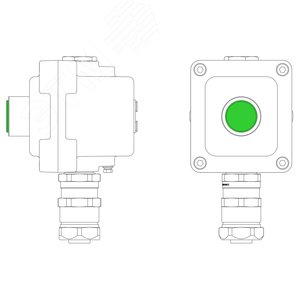 Изображение товара Взрывонепроницаемый пост управления из алюминия LCSD-01-B-MB-L1G(220)x1-PBMB-KAEPM2MHK-20 (шт)