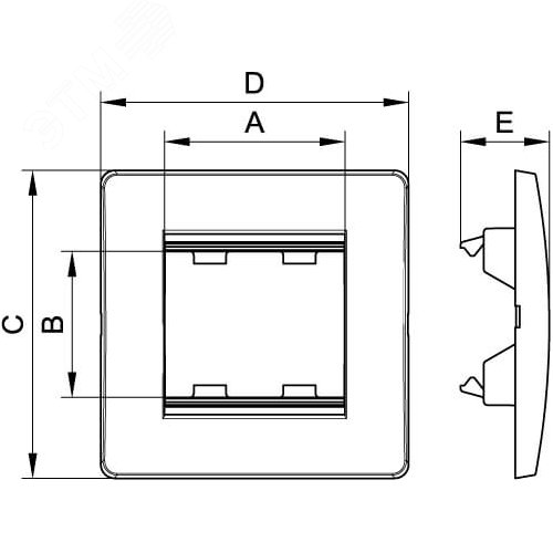 Каркас в сборе с рамкой под 4 модуля VIVA (для монтажа ЭУИ в коробки код 10143) - фото 5