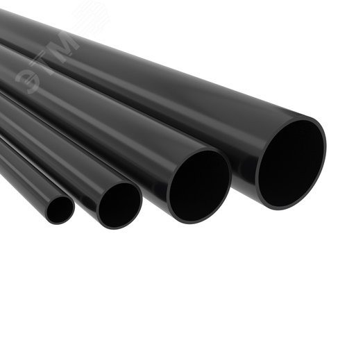 Изображение товара Труба ПВХ жёсткая гладкая д.16мм, лёгкая, 3м, цвет черный (м)