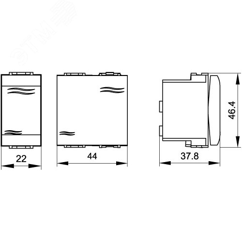 BRAVA Переключатель 2 поста 2 модуля белый IN-Liner FRONT - фото 2