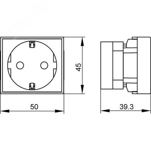 Розетка силовая, ЭУИ Вива (Viva), 2 мод., цвет че - фото 6
