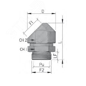 Адаптер поворотный градусов M40x1.5 IP68/IP67 никелированная латунь - фото 2